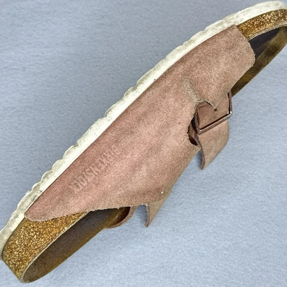 Birkenstock Arizona Suede Leather Pink Sandals EU 39 US 8 8.5 Women Rose Gold - Picture 10 of 15